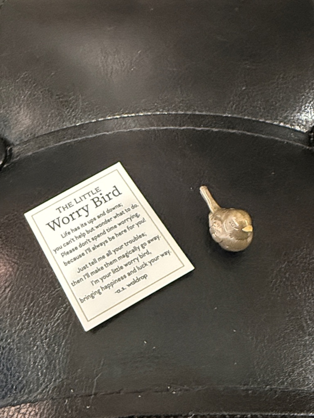 New Ganz Tiny Little Worry Bird Pocket Token Charm & Lucky Inspiration Card